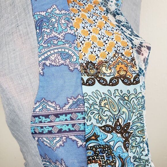 Aratta silent journey asymmetrical mixed media top - Picture 4 of 8